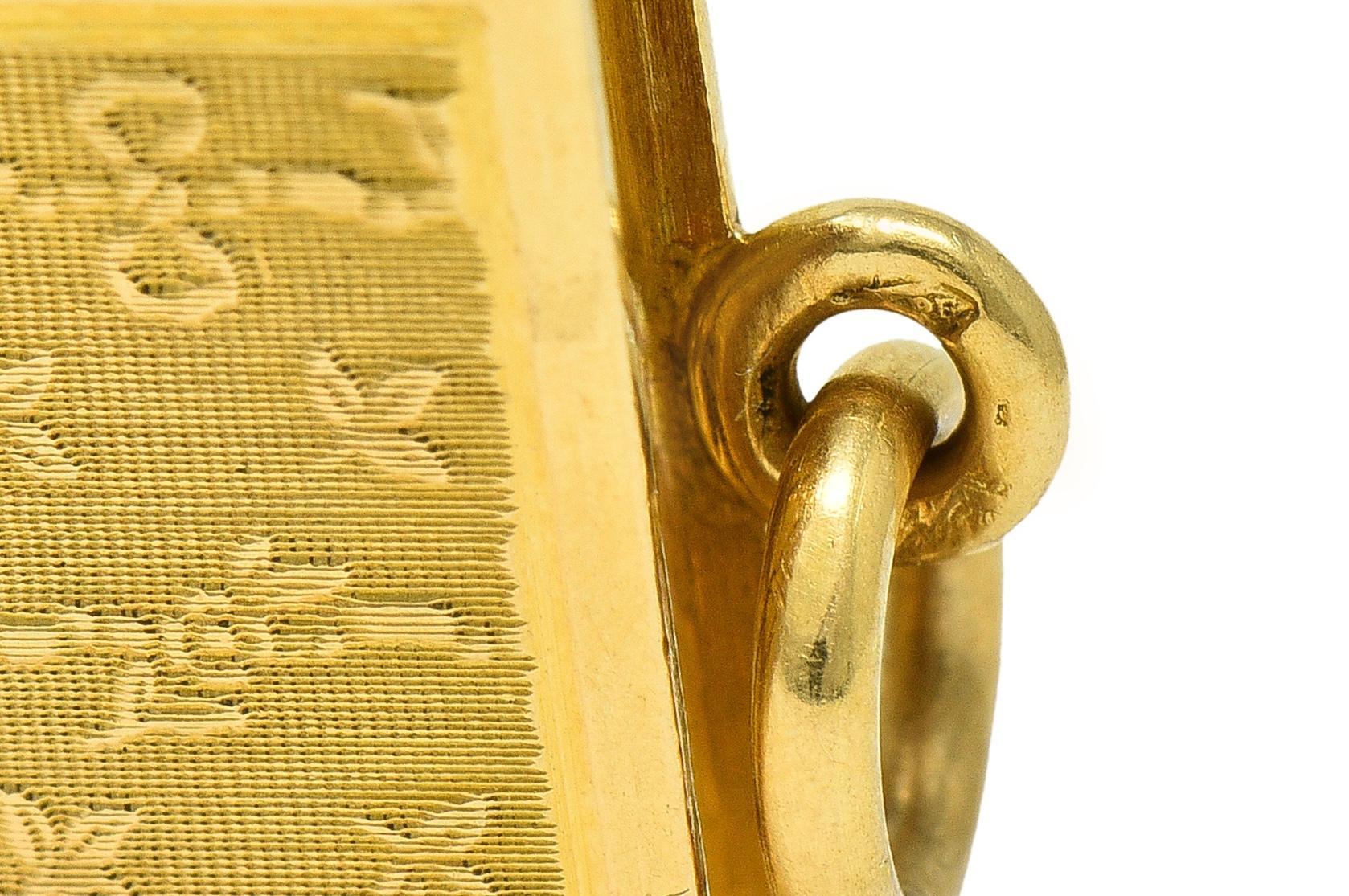 Late Victorian Lacloche Frères Paris 18 Karat Yellow Gold Book Locket Pendant For Sale 6
