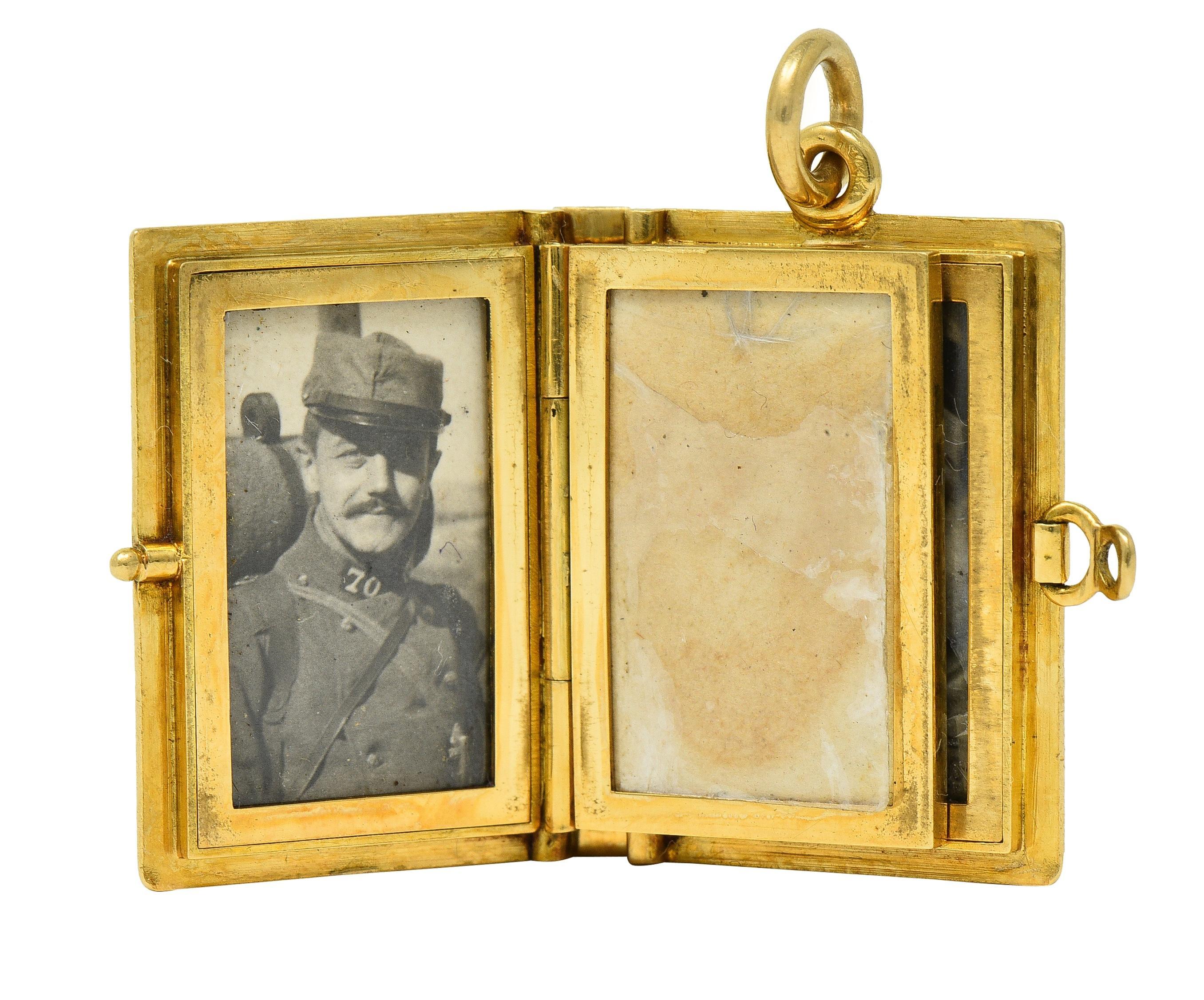 Late Victorian Lacloche Frères Paris 18 Karat Yellow Gold Book Locket Pendant For Sale 8
