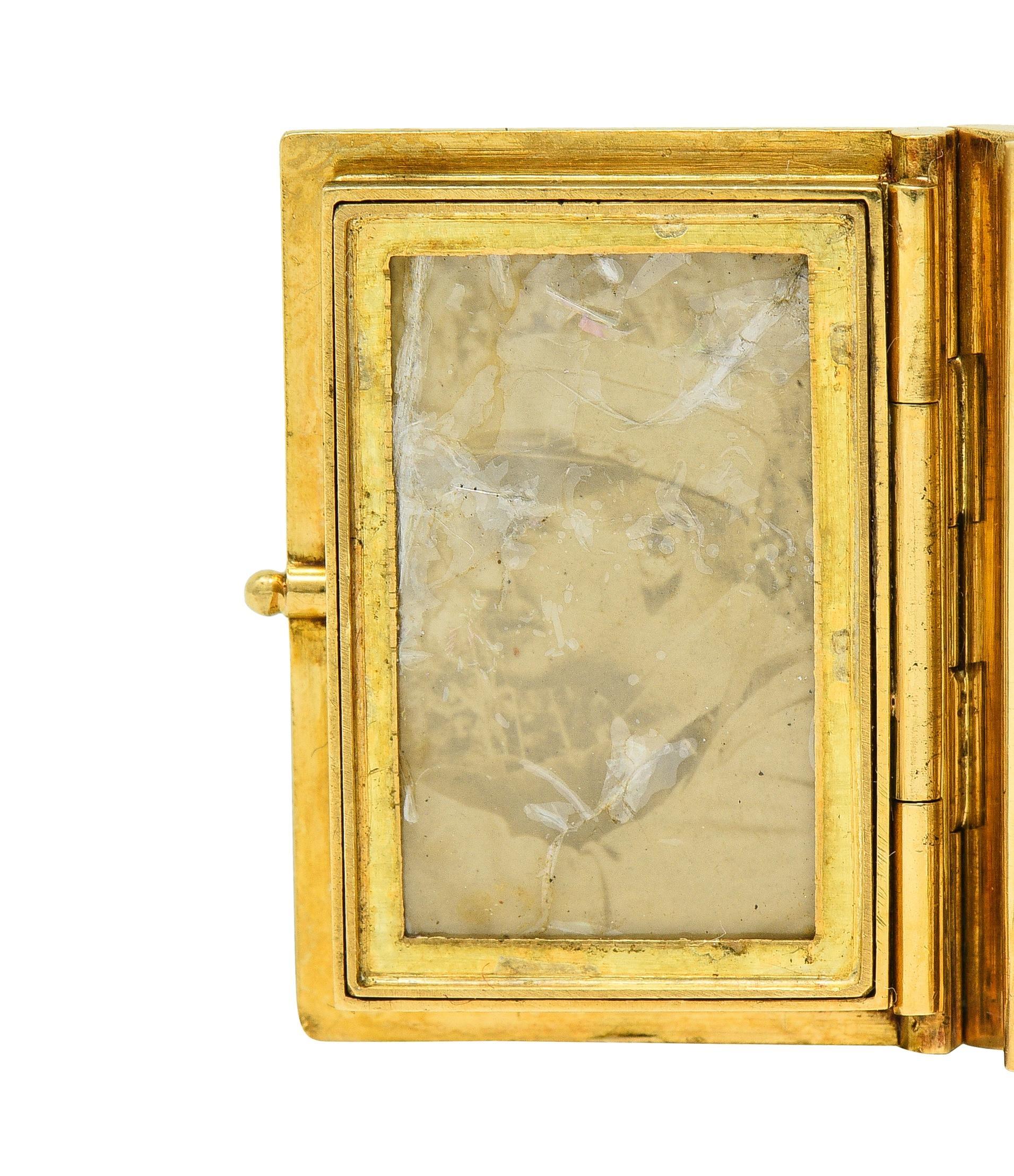 Late Victorian Lacloche Frères Paris 18 Karat Yellow Gold Book Locket Pendant For Sale 12
