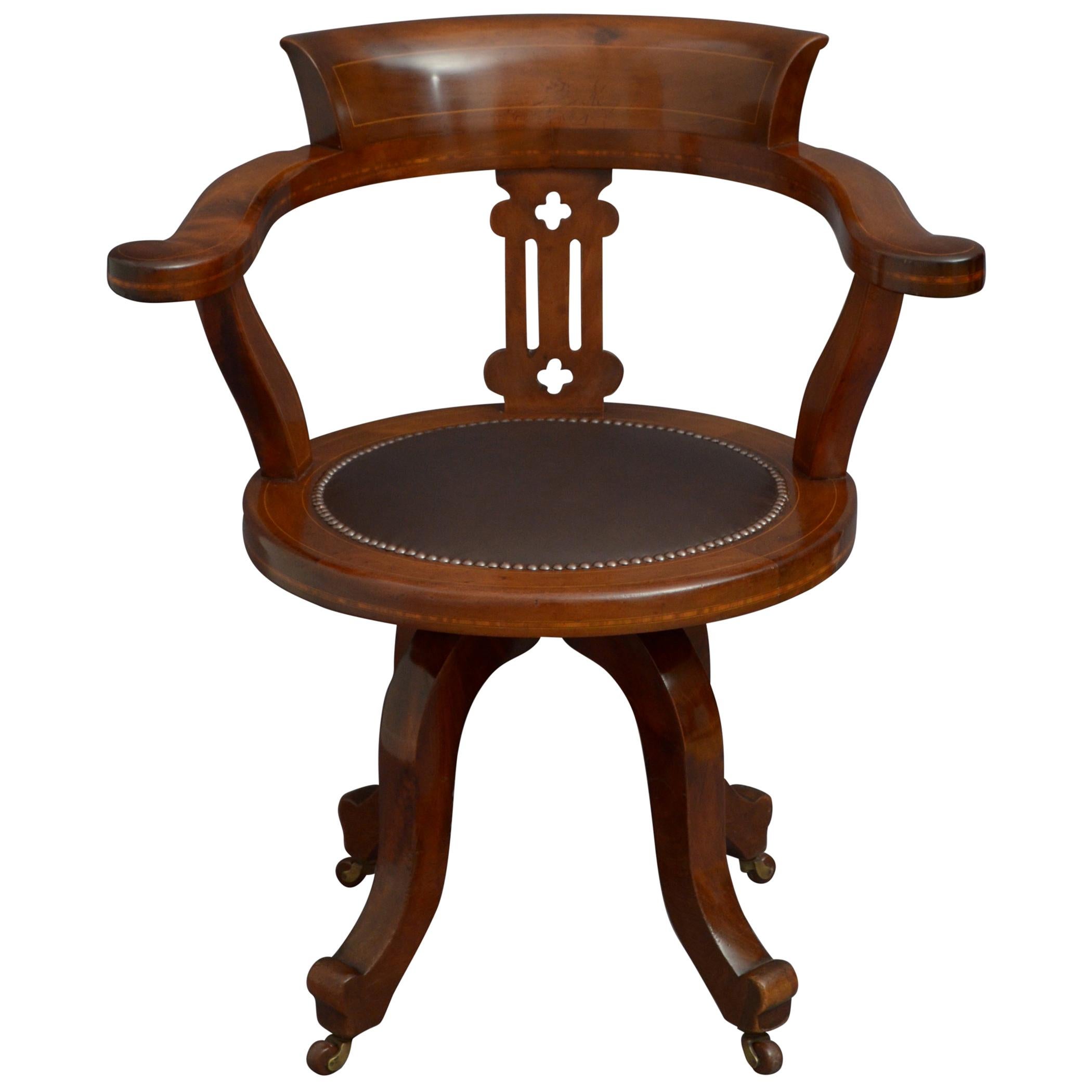 Victorian Mahogany Captains Office Chair at 1stDibs