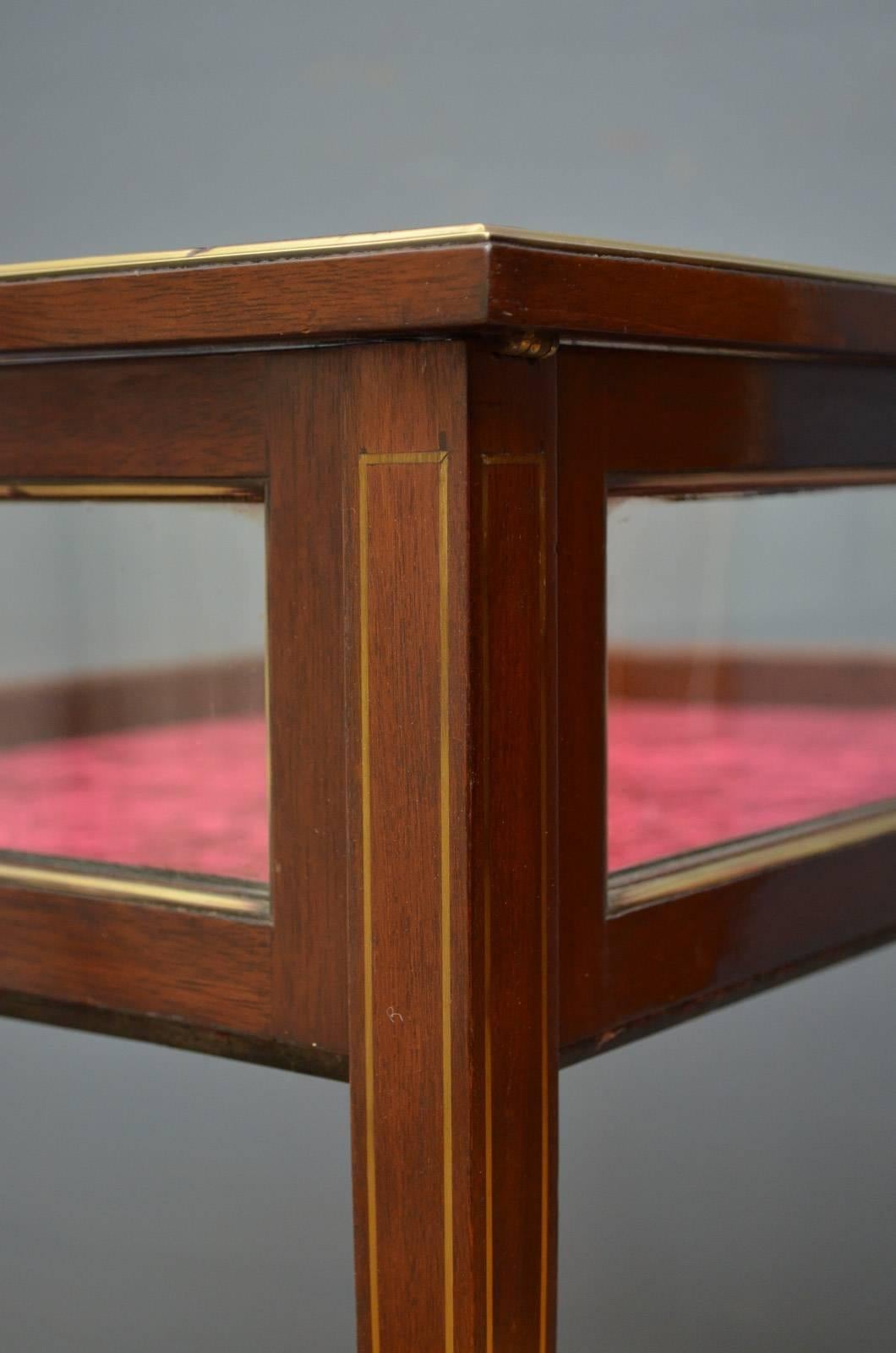 Brass Late Victorian Mahogany Bijouterie Table