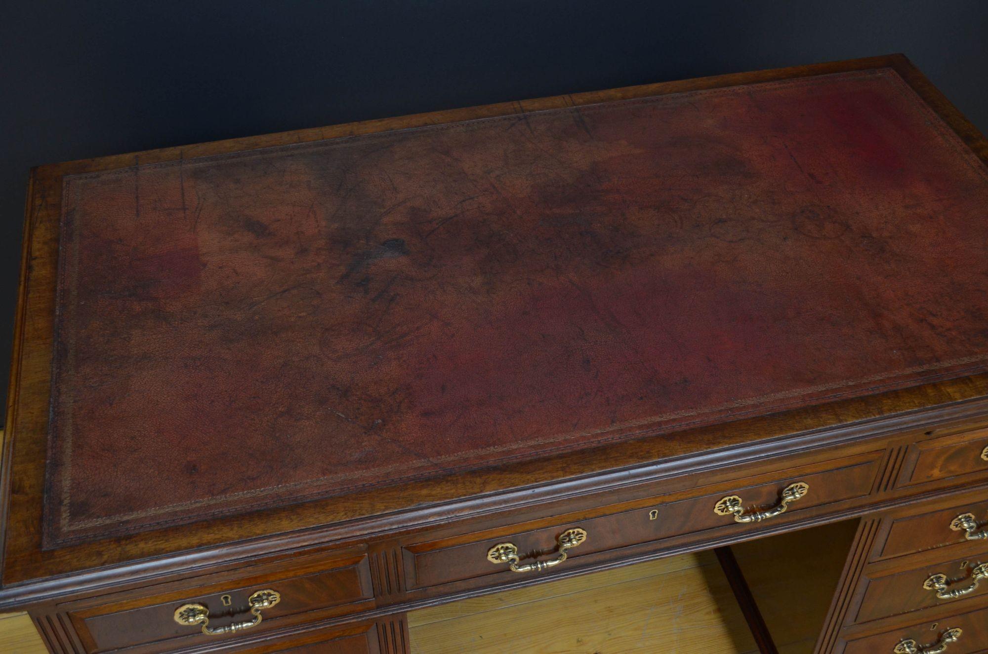 19th Century Late Victorian Mahogany Desk by Maple & Co