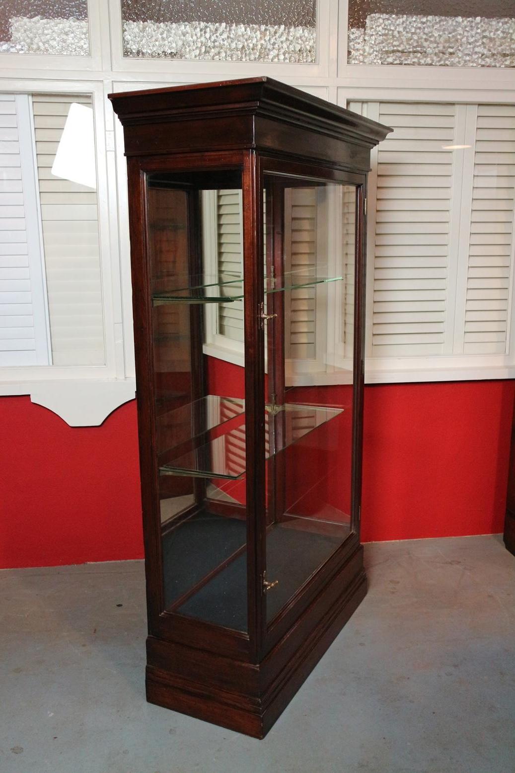 Late Victorian Mahogany Display Cabinet with 2 Adjustable Glass Shelves 4