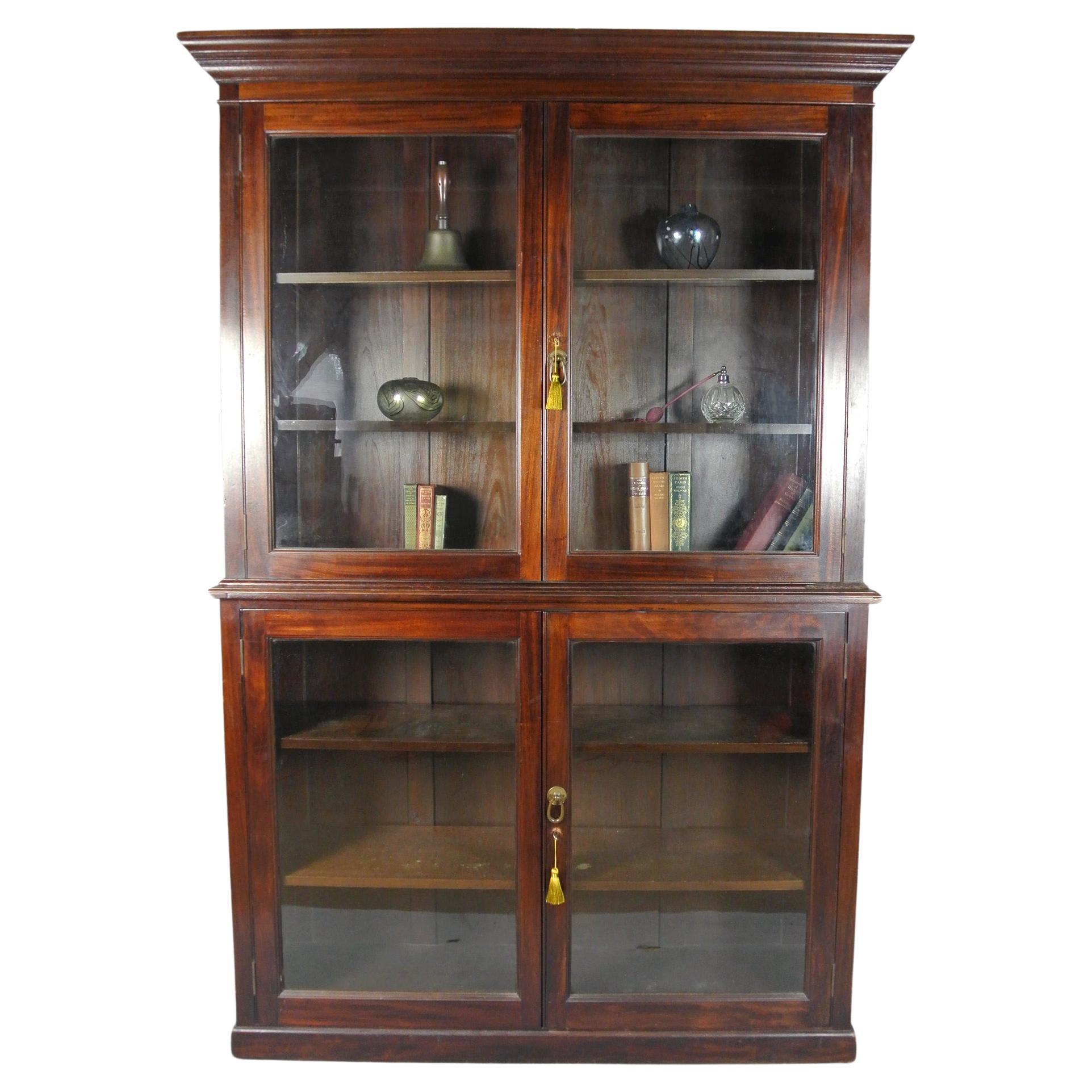 Late Victorian Mahogany Display Case and Bookcase c. 1900