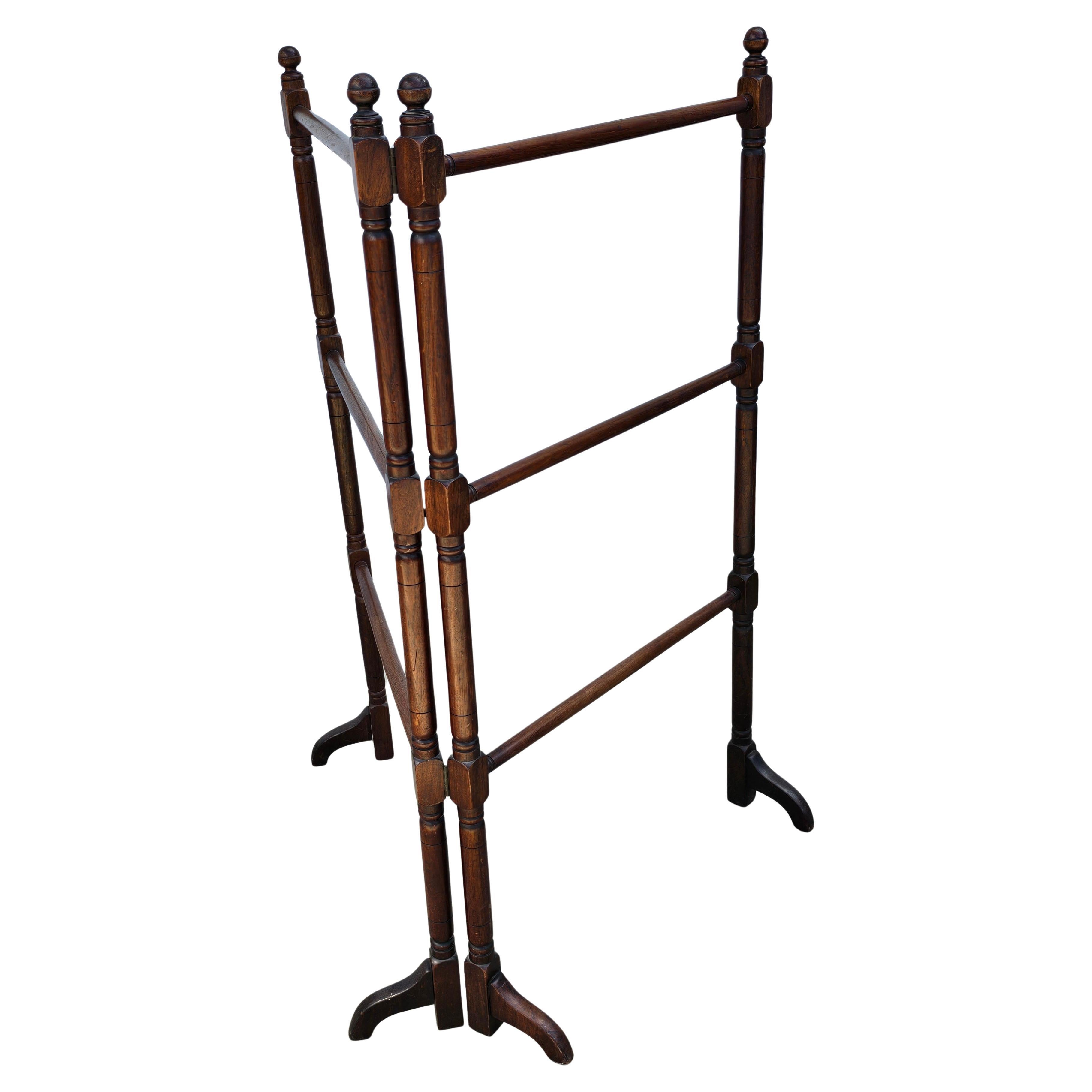 Rack à courtepointe pliant en acajou de la fin de l'époque victorienne