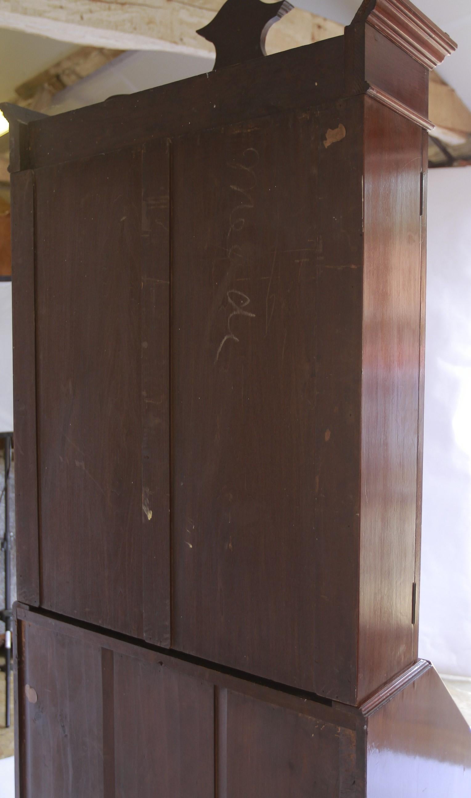 Late Victorian Mahogany & inlaid Bureau Bookcase For Sale 4