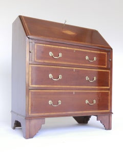Late Victorian Mahogany & inlaid Bureau Bookcase