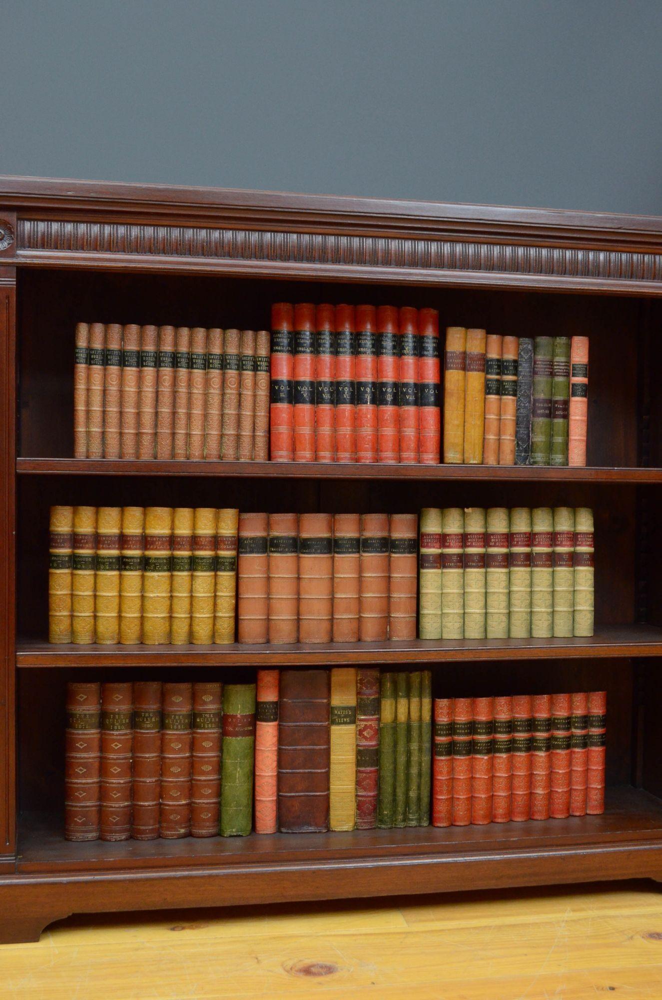 Late Victorian Mahogany Open Bookcase 3