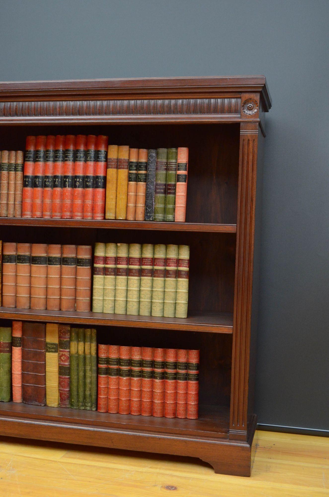 Late Victorian Mahogany Open Bookcase 4