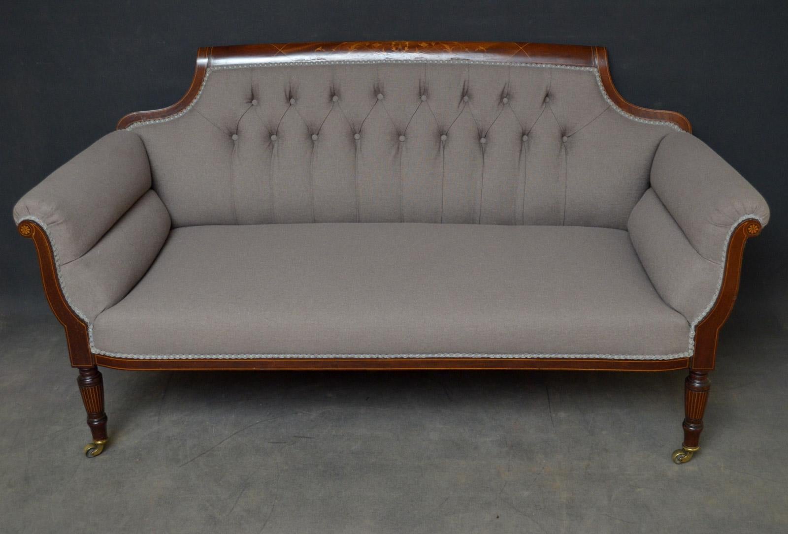 Late 19th Century Late Victorian Mahogany Sofa