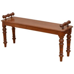 Antique Late Victorian Mahogany Window Seat Hall Bench