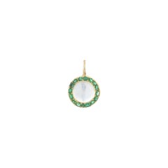 Late Victorian Moonstone and Emerald Drop Earrings