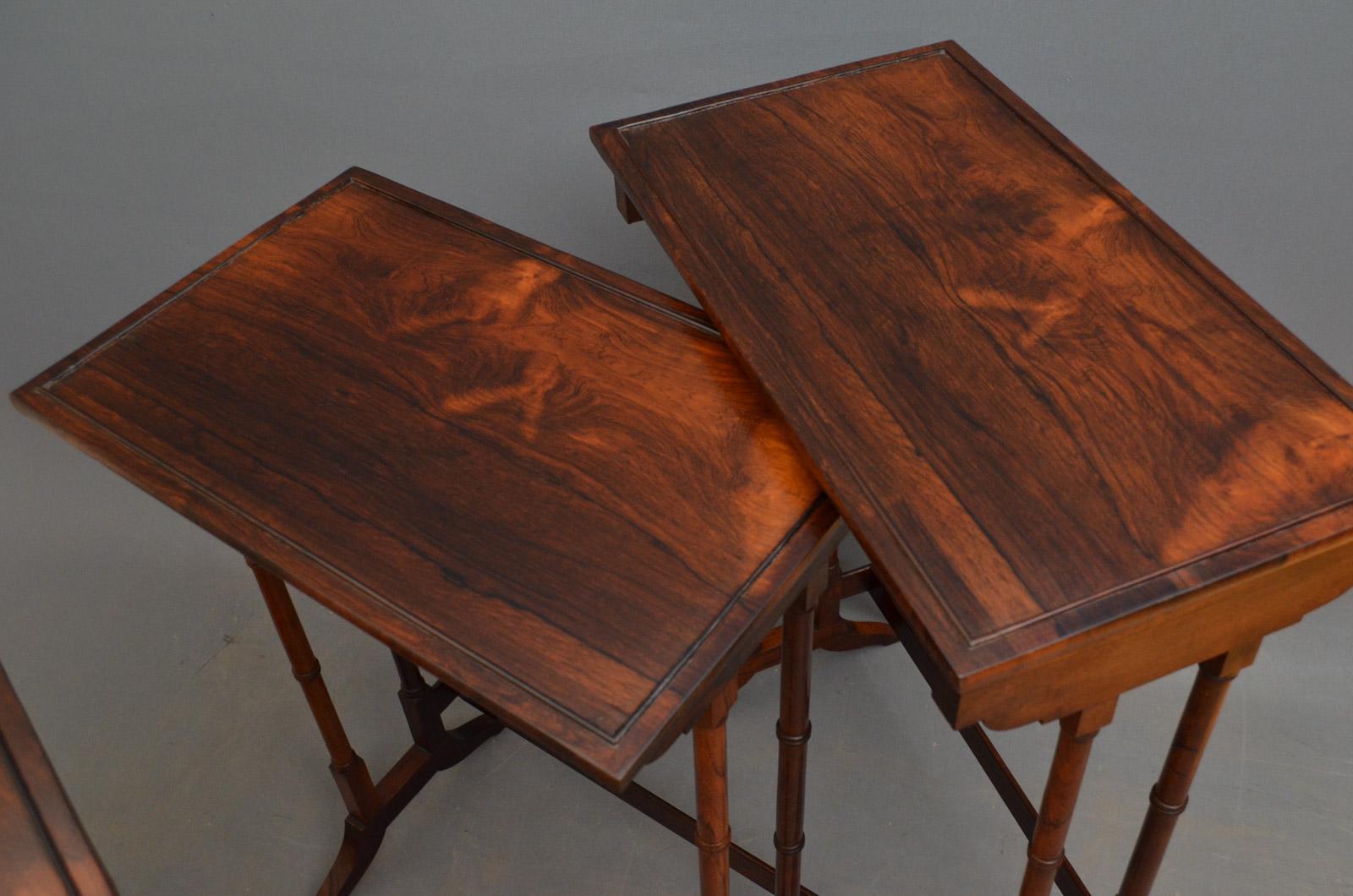 English Late Victorian Nest of Four Tables in Rosewood