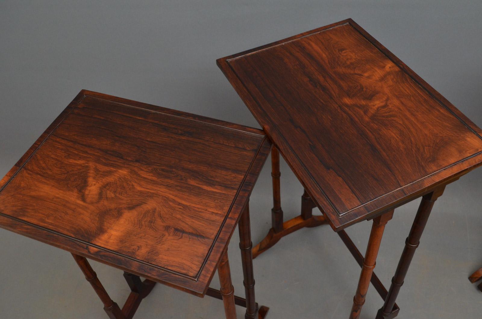 Late 19th Century Late Victorian Nest of Four Tables in Rosewood