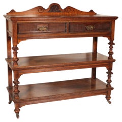 Late Victorian Oak and Pollard Oak Etagere