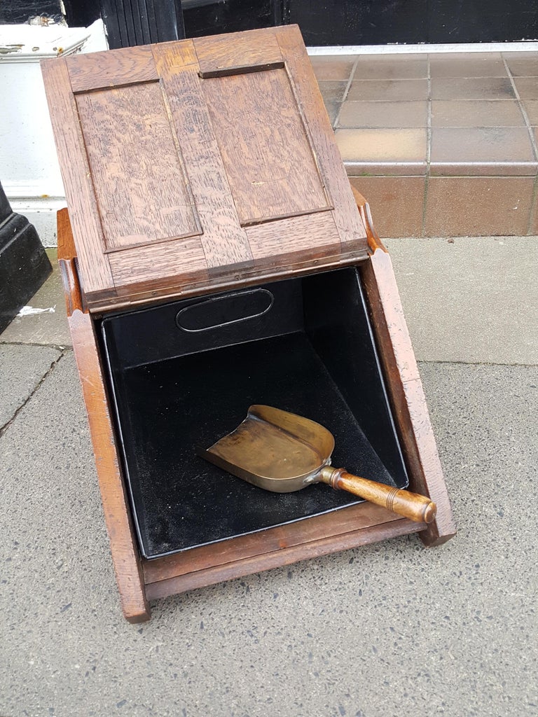 Late Victorian Oak Coal Scuttle For Sale at 1stDibs