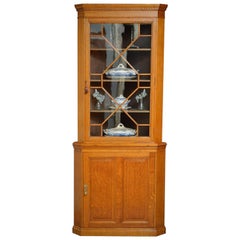 Late Victorian Oak Floor Standing Corner Cupboard