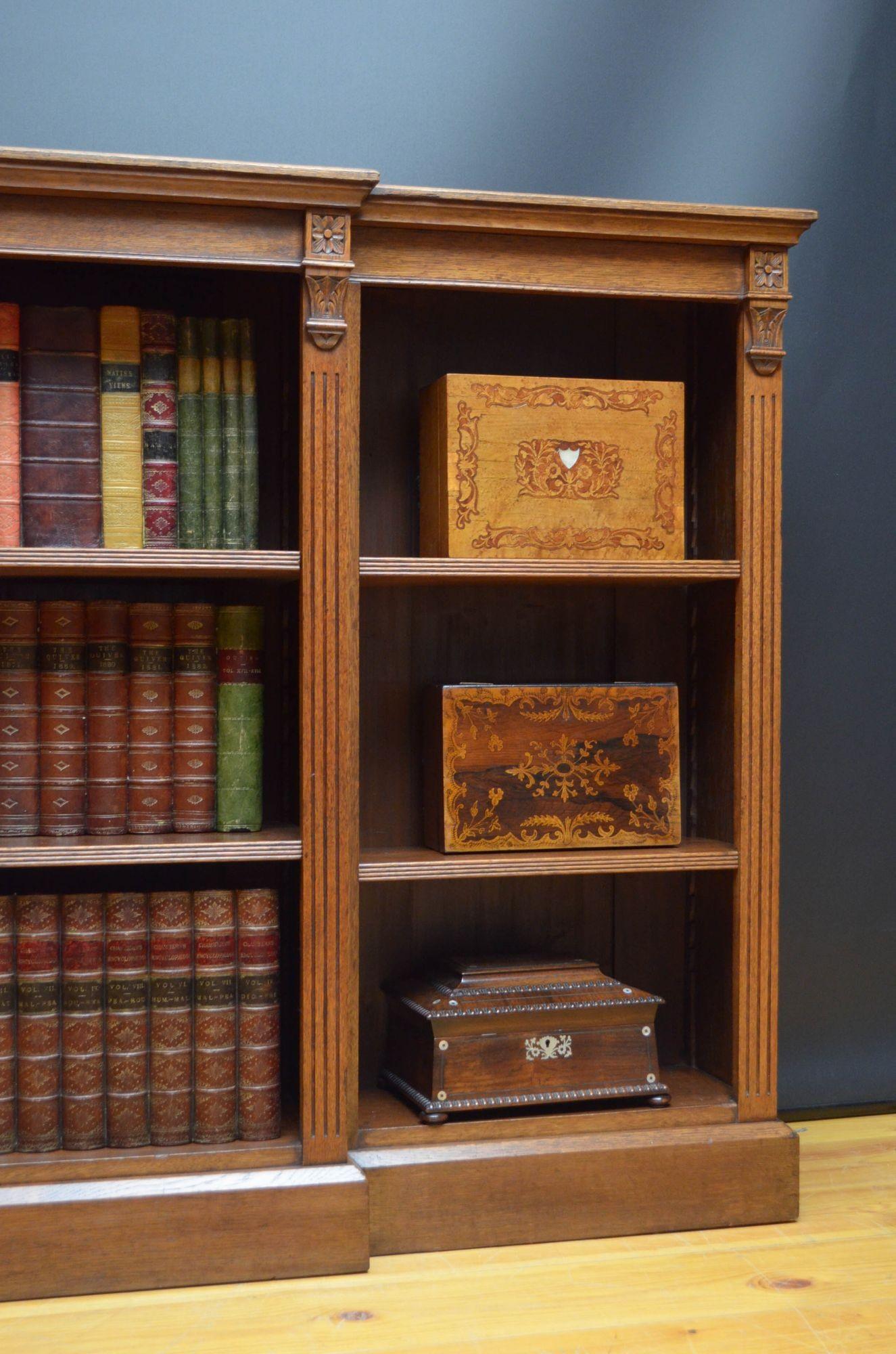 Late Victorian Oak Open Bookcase 5