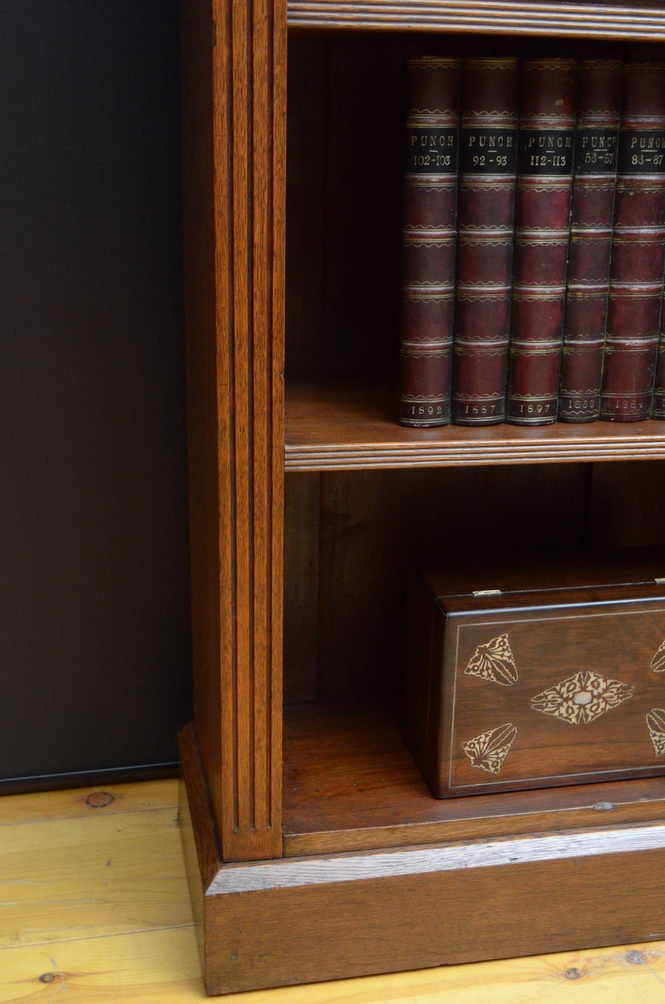 Late Victorian Oak Open Bookcase 2