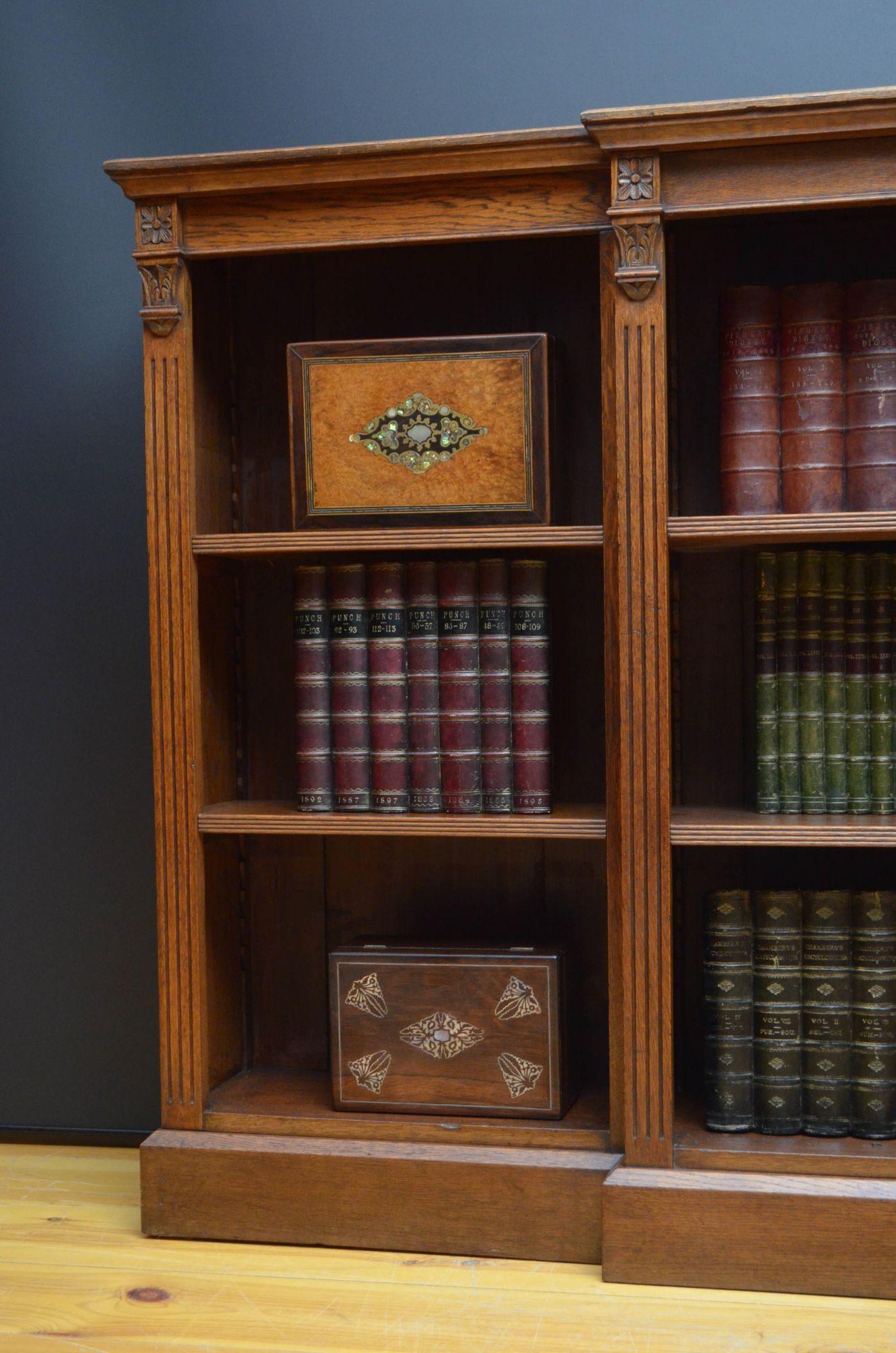 Late Victorian Oak Open Bookcase 3