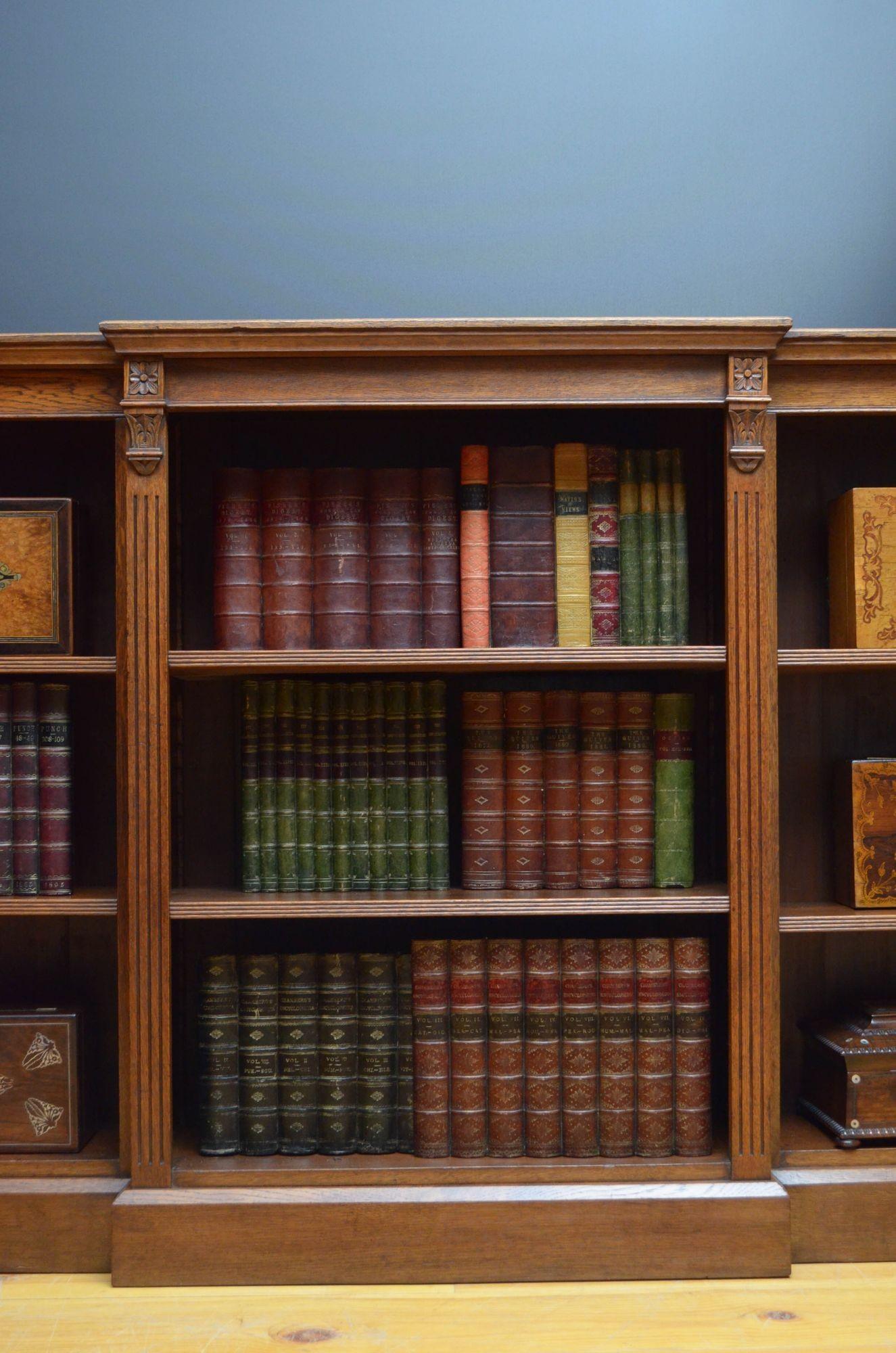 Late Victorian Oak Open Bookcase 4