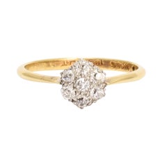 Late Victorian Old Mine Cut Diamond Daisy Ring