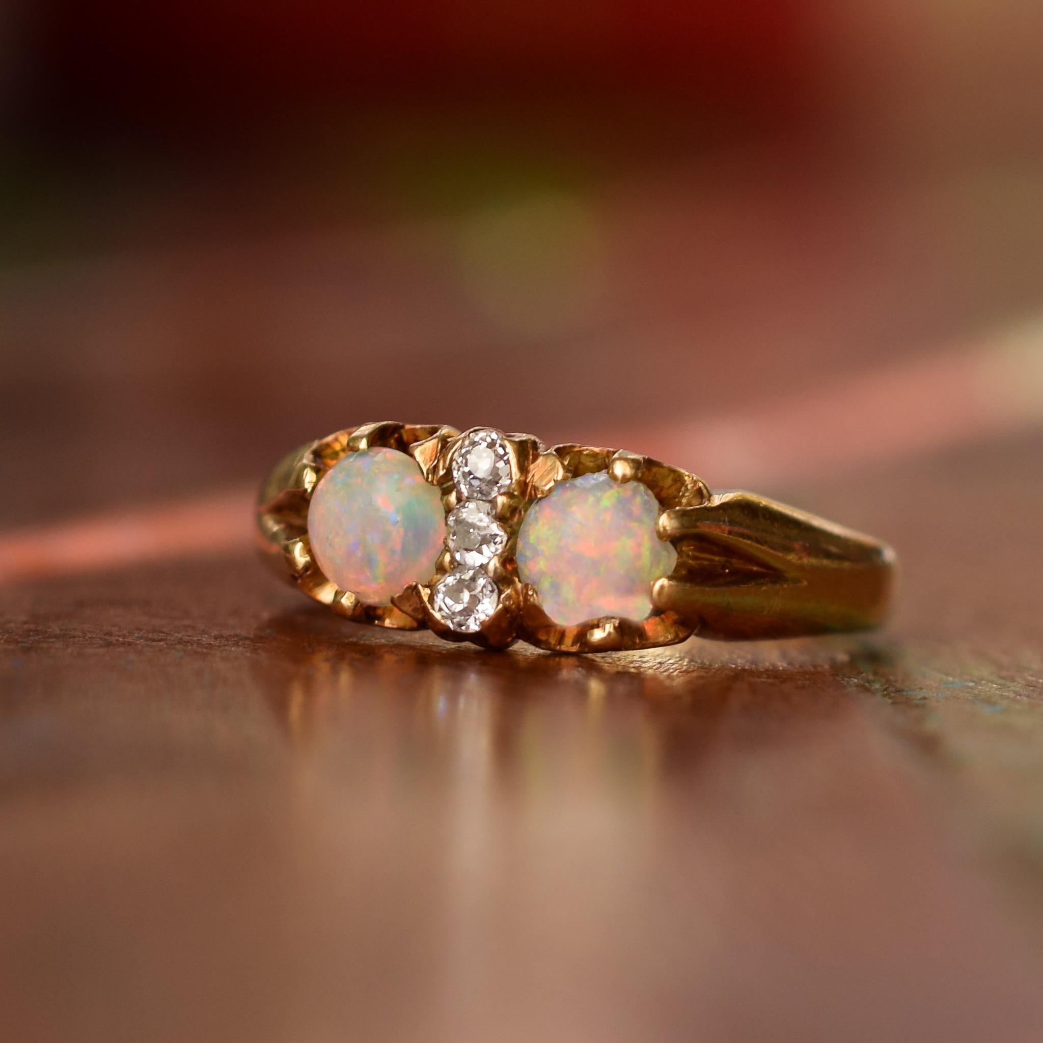 Late Victorian Opal Diamond Ring 2