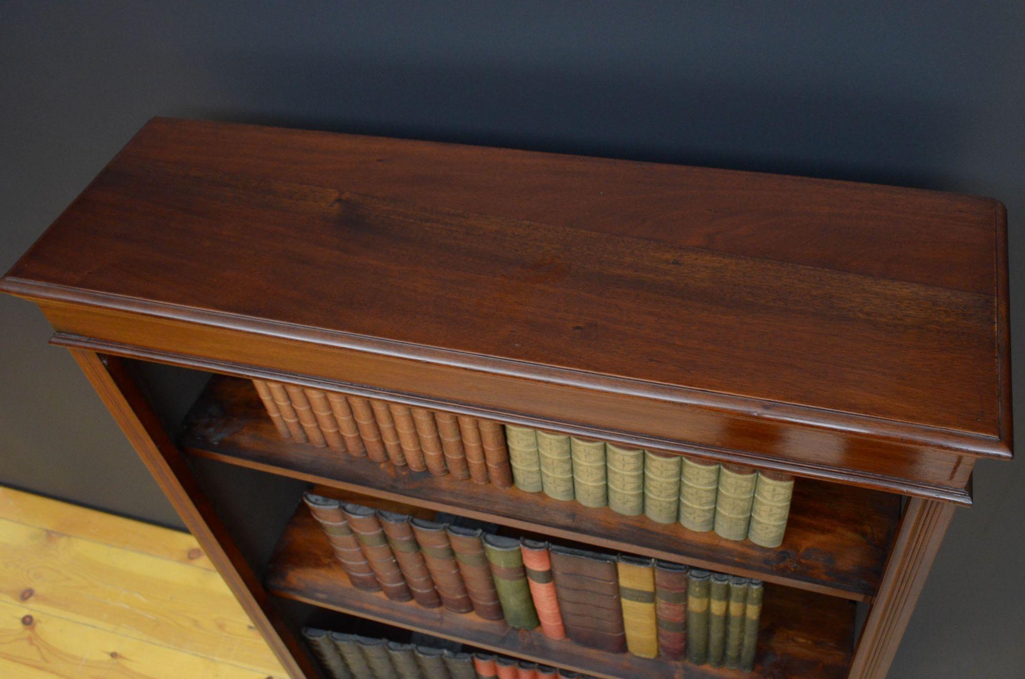 19th Century Late Victorian Open Bookcase in Mahogany