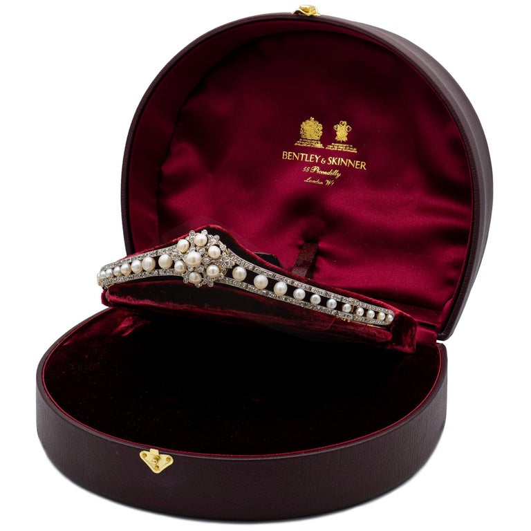 Late Victorian Pearl and Diamond Tiara For Sale