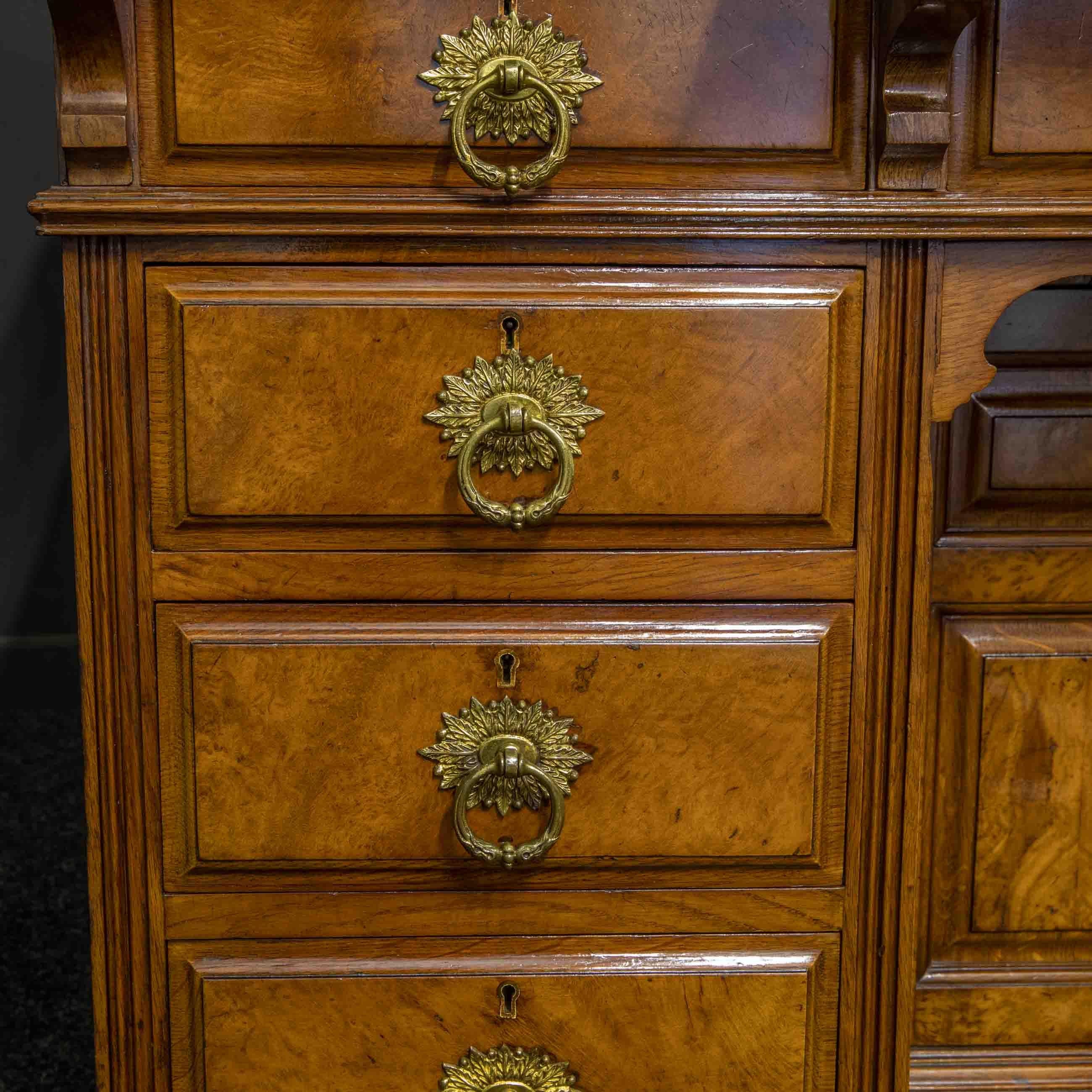 Late Victorian Pollard Oak Desk by Thomas Turner of Manchester, England For Sale 10