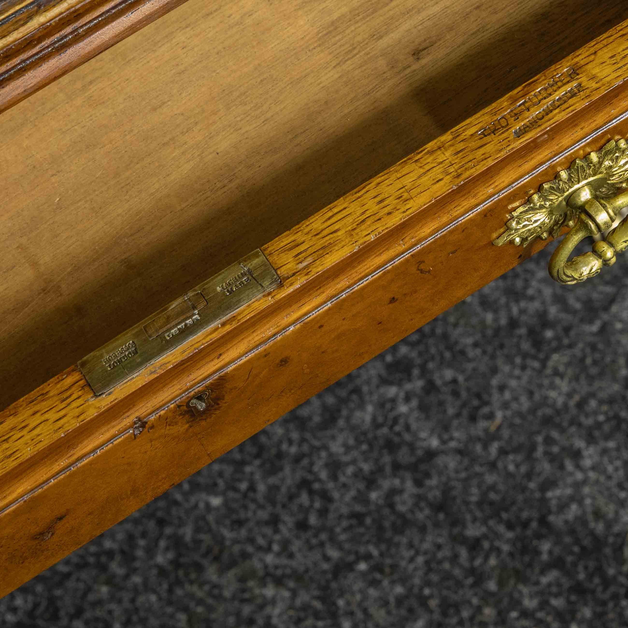 Late Victorian Pollard Oak Desk by Thomas Turner of Manchester, England For Sale 2