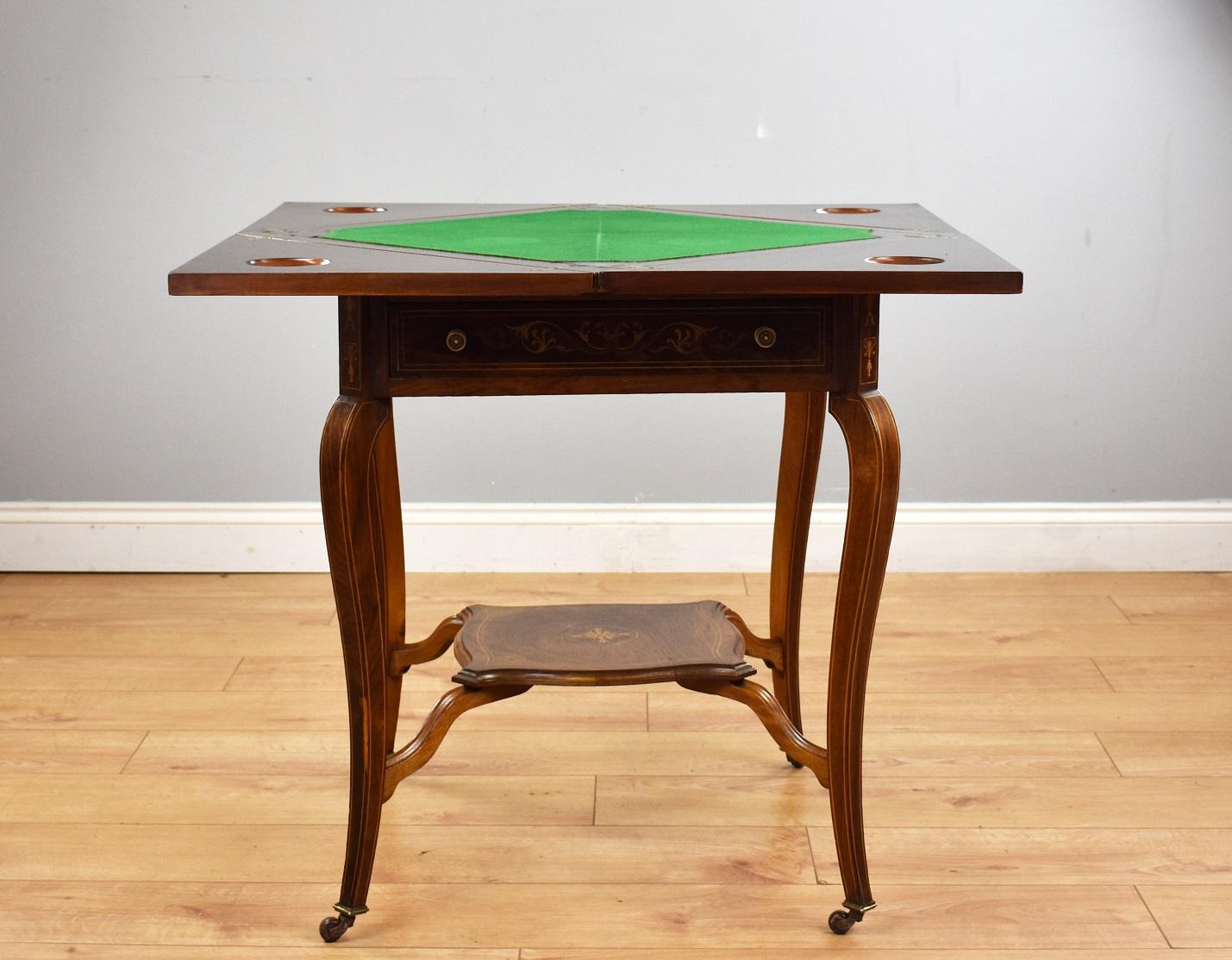 Late Victorian Rosewood Envelope Card Table 2