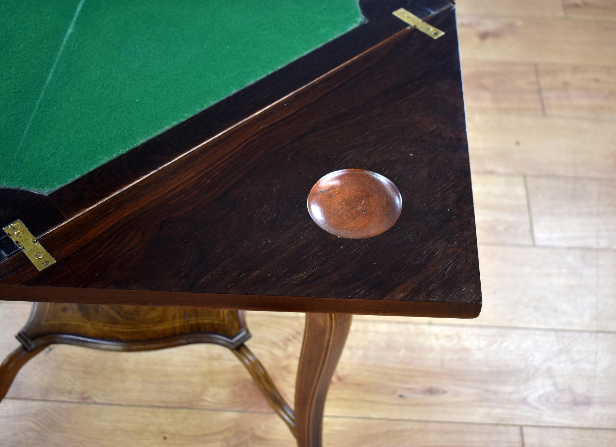 Late Victorian Rosewood Envelope Card Table 4