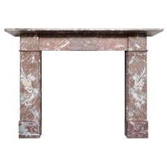 Antique Late Victorian Rouge Marble Fire Surround