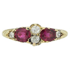 Late Victorian Ruby and Diamond Band Ring