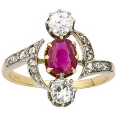 Antique Late Victorian Ruby and Diamond Ring