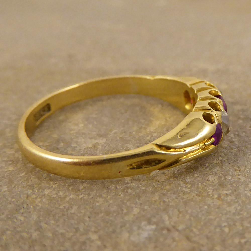 Late Victorian Ruby and Diamond Ring Set in 18 Carat Gold In Good Condition In Yorkshire, West Yorkshire