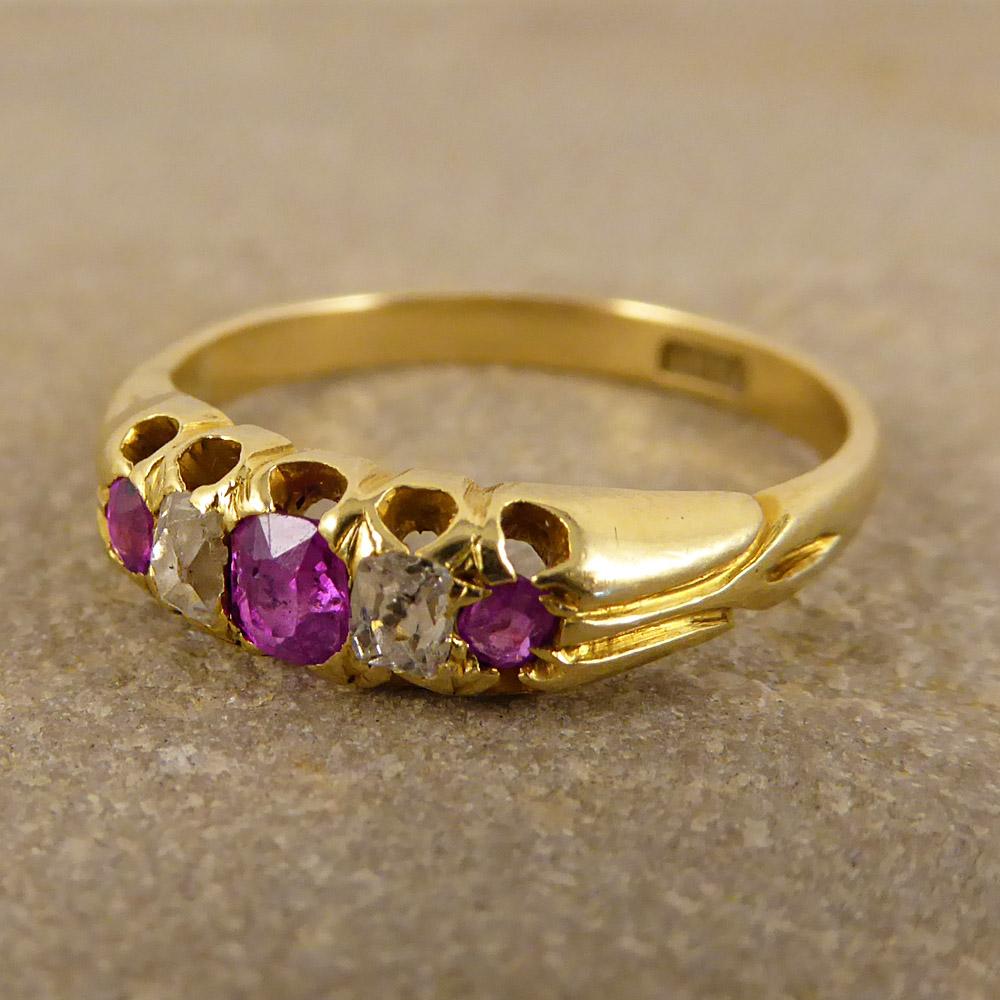 Late Victorian Ruby and Diamond Ring Set in 18 Carat Gold 1