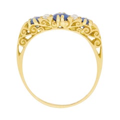 Late Victorian Sapphire and Diamond Ring, circa 1900s