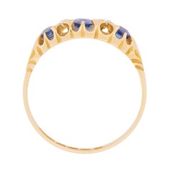 Late Victorian Sapphire and Rose Cut Diamond Ring, circa 1900s