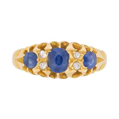 Late Victorian Sapphire and Diamond Five-Stone Ring, circa 1900s For ...