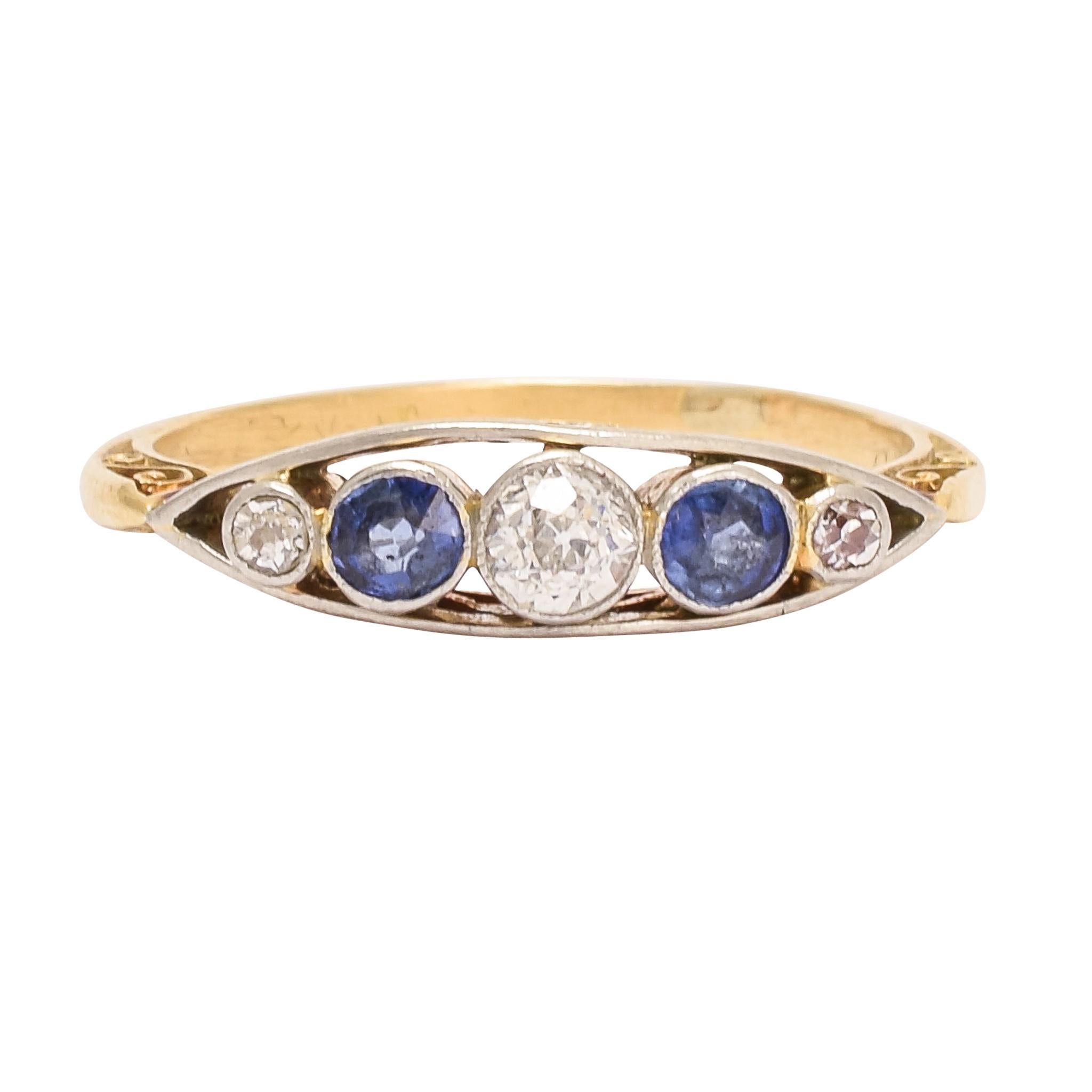 Late Victorian Sapphire Diamond Boat Ring at 1stDibs victorian boat ring
