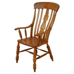 Spätviktorianischer Windsor-Stuhl aus Seidenbirkenholz