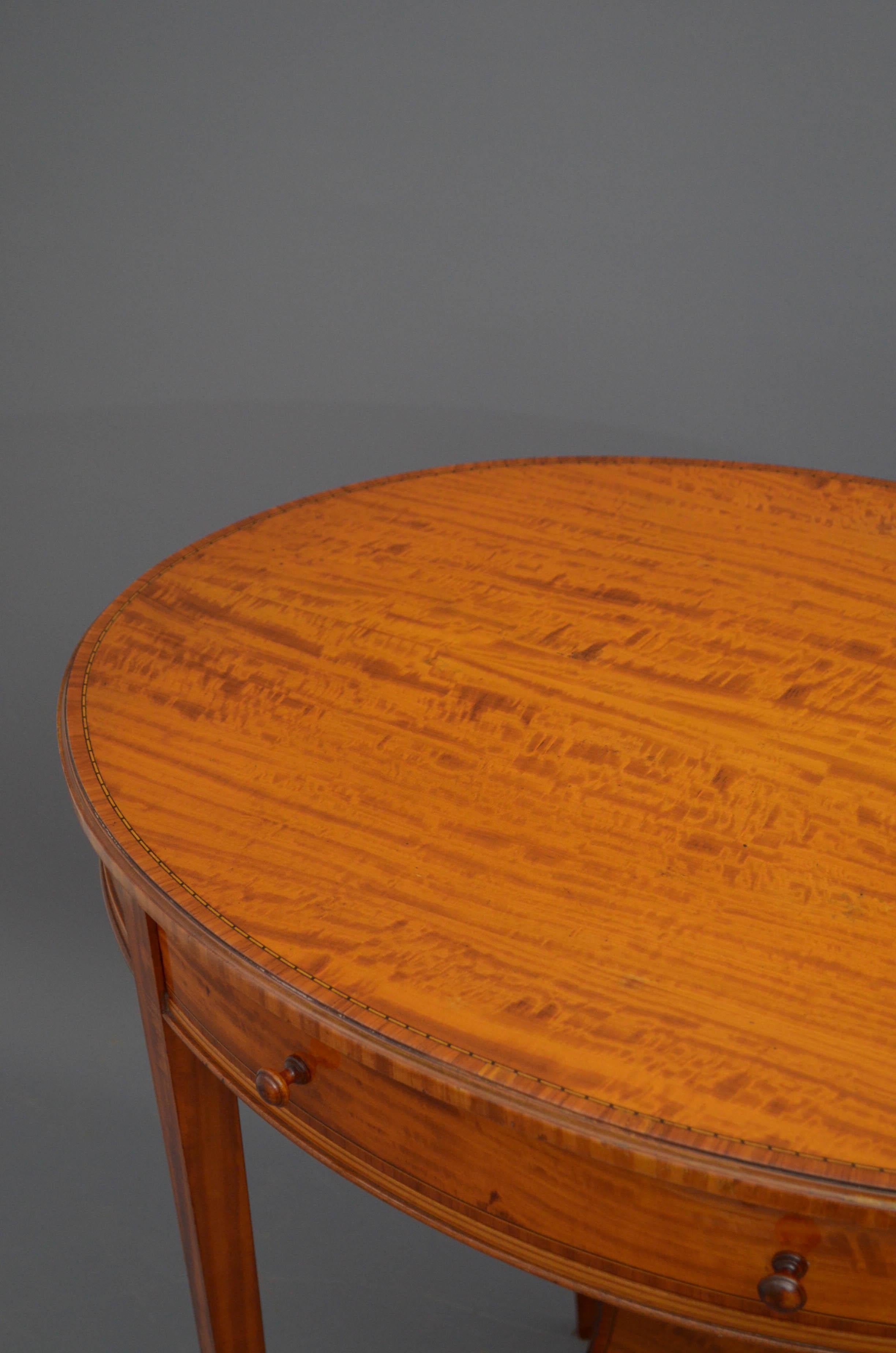 British Late Victorian Satinwood Occasional Table For Sale