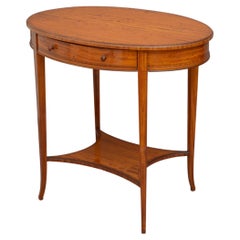 Antique Late Victorian Satinwood Occasional Table