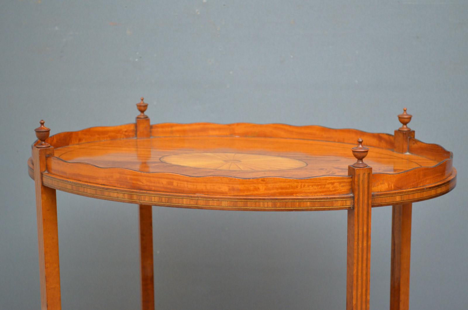 Late 19th Century Late Victorian Satinwood Tray Table For Sale