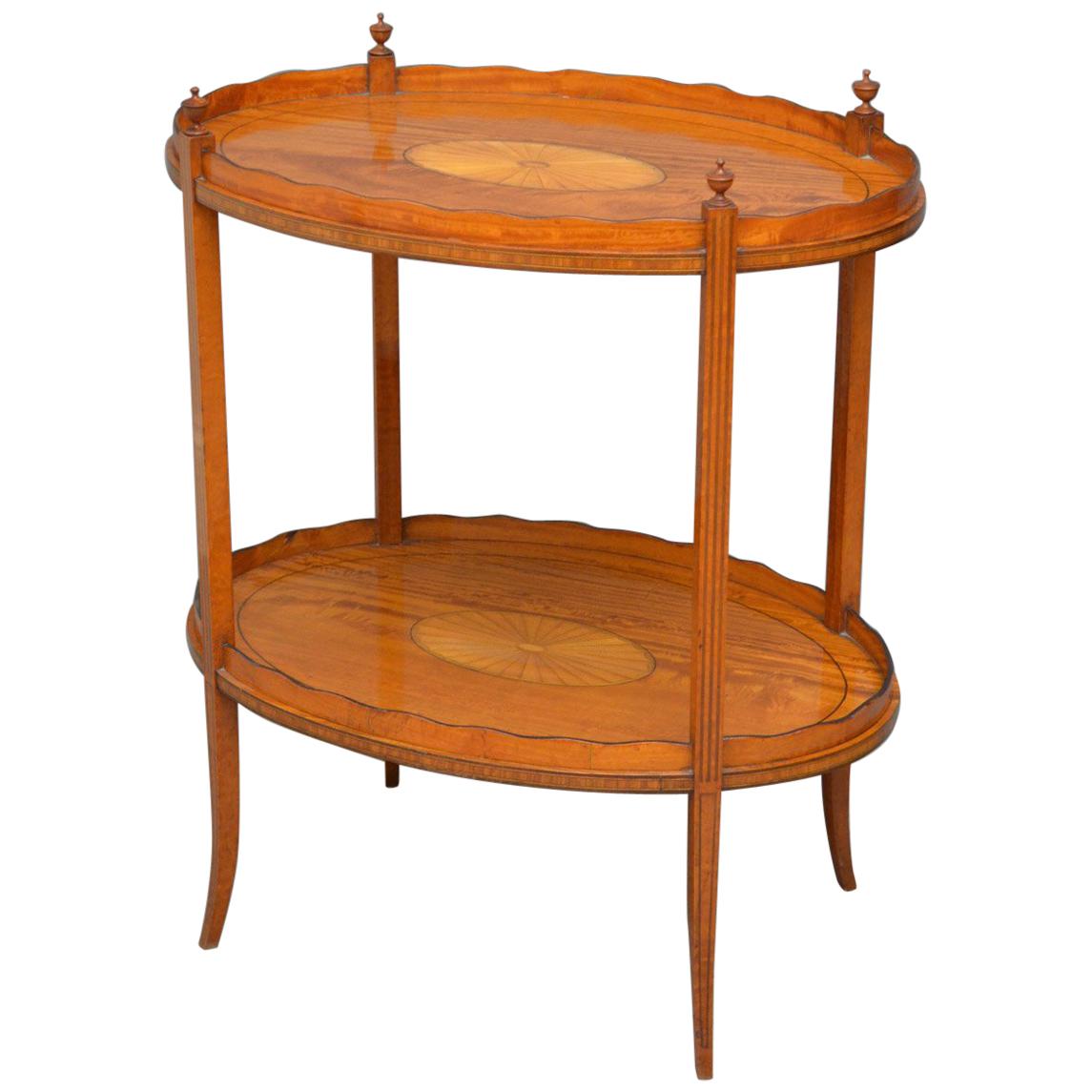 Late Victorian Satinwood Tray Table For Sale