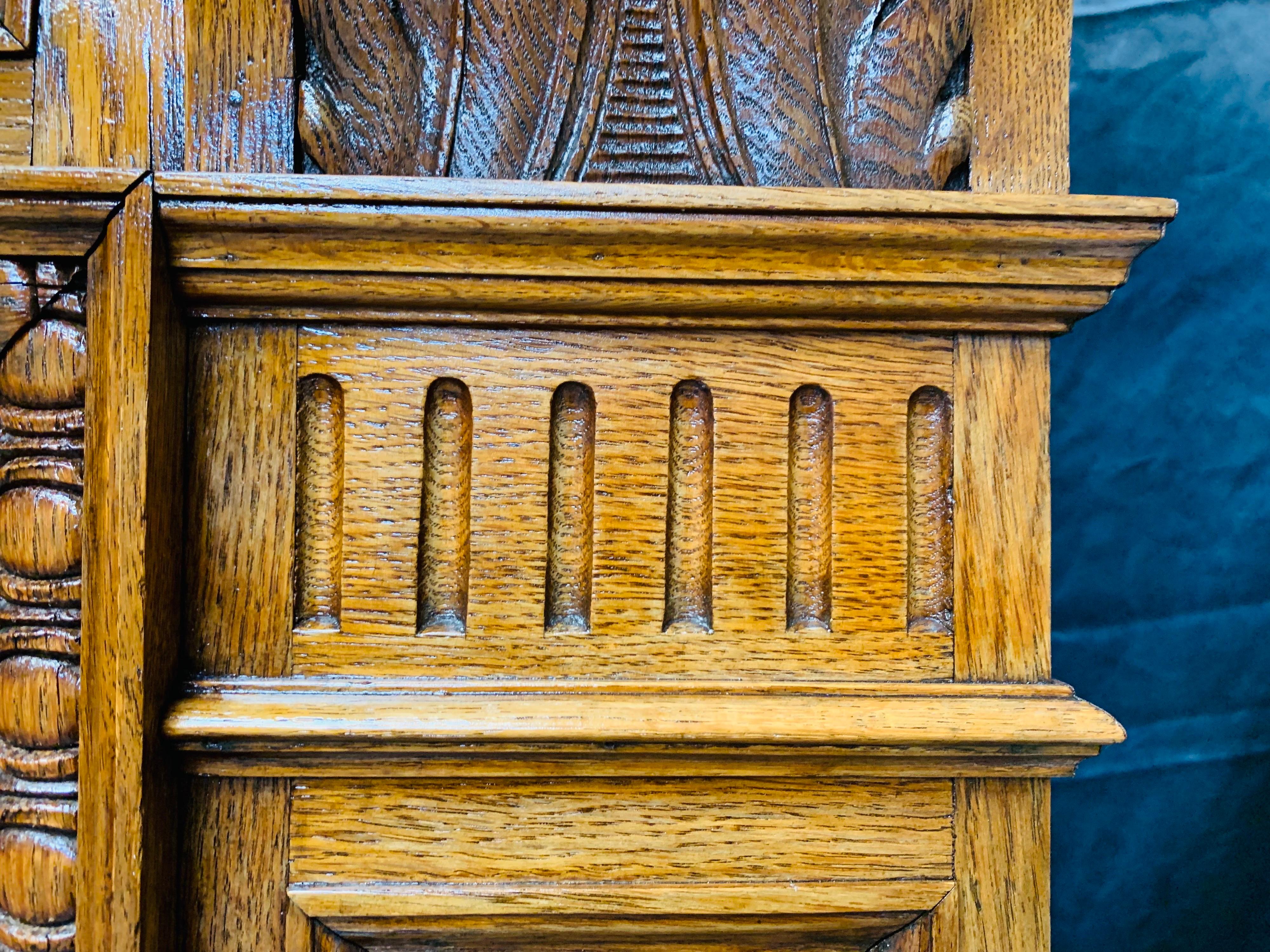 Early 20th Century Late Victorian Scottish Solid Oak Corbel Fireplace Surround
