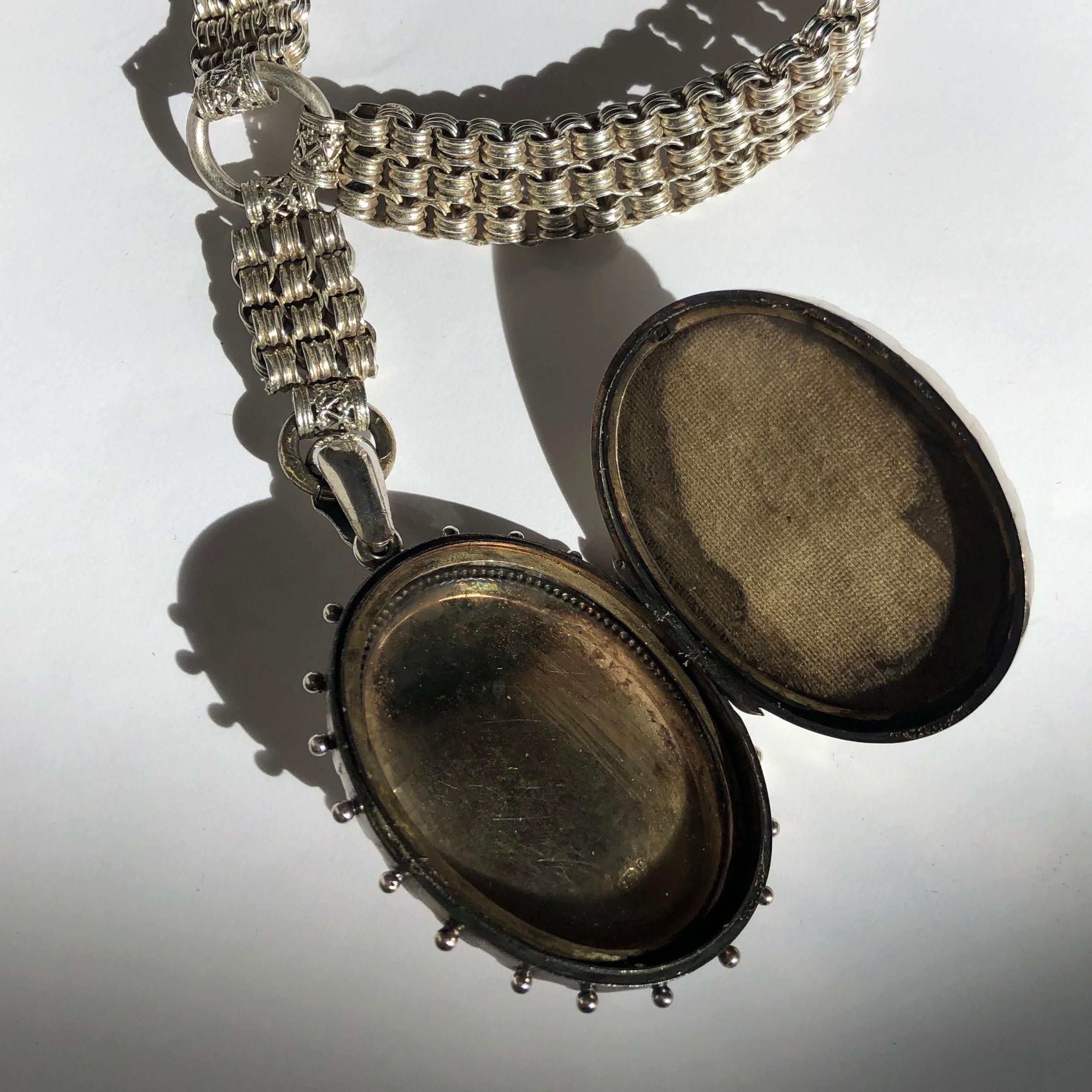 silver heart locket necklace