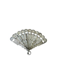 Late Victorian Silver Mechanical Folding Fan Pendant circa 1900